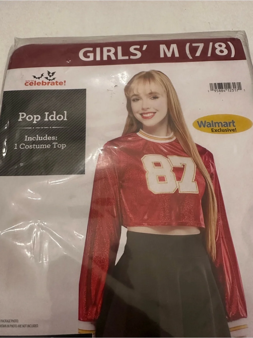Pop Idol Taylor Swift Halloween 87 Travis Kelce Chiefs Costume Girls Sz M (7/8)